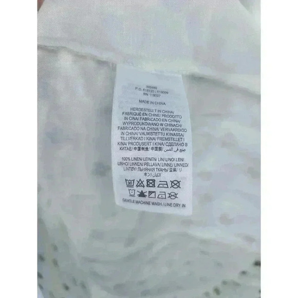 Boden Kelsey Linen Tunic Dress White & Gold US Size 6R - Picture 6 of 8